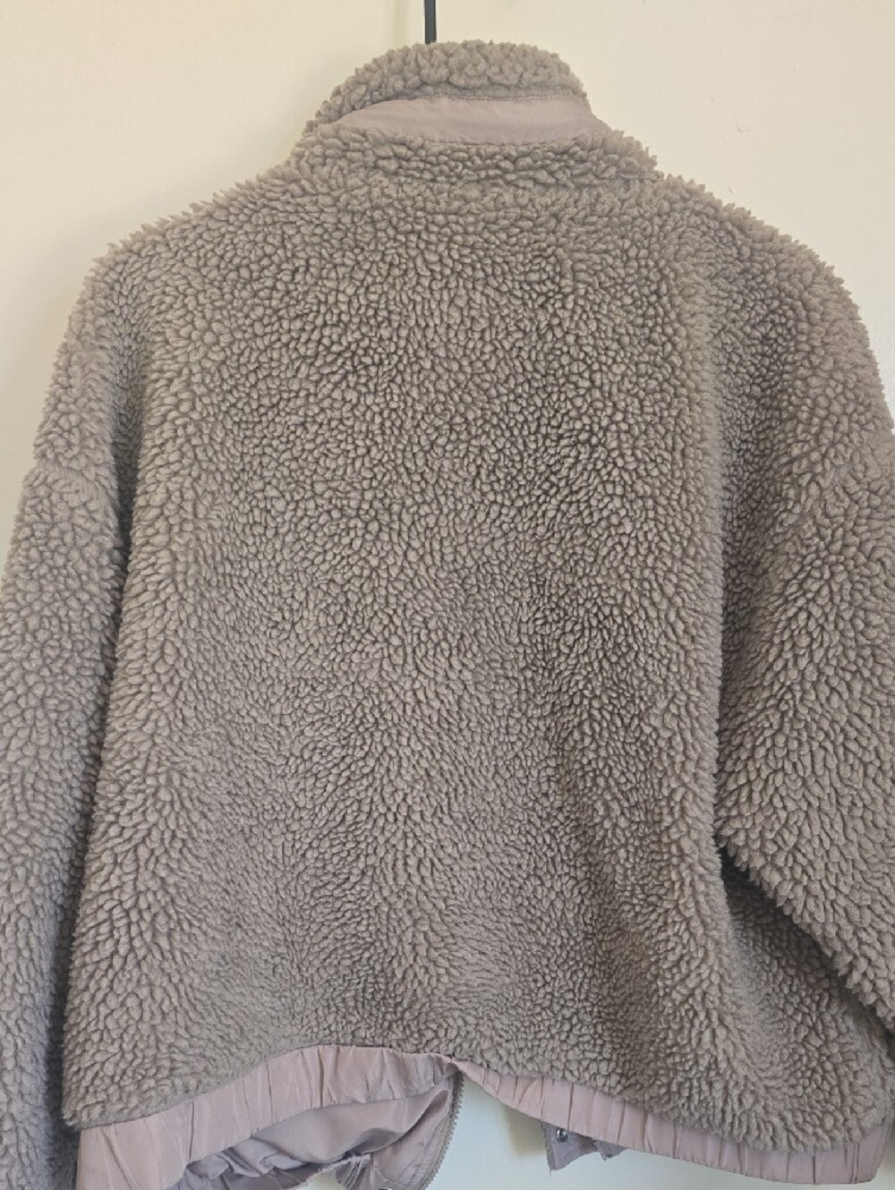 Calvin Klein Jeans Taupe Sherpa Bomber Jacket - Picture 2 of 3